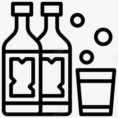 威士忌酒精瓶子图标图标