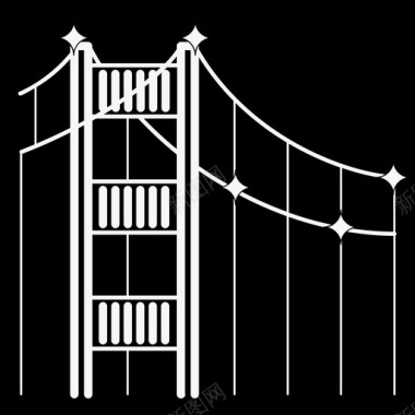 金门大桥加利福尼亚地标图标图标