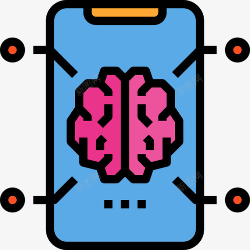 智能手机brainconcept4线性颜色图标svg_新图网 https://ixintu.com 手机 智能 线性 颜色