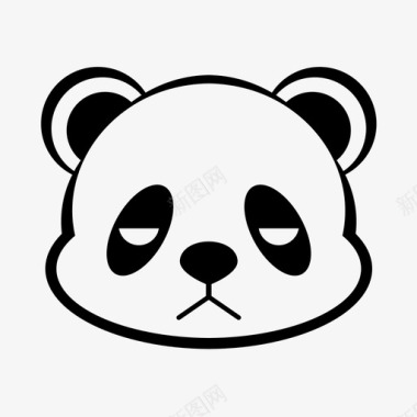 无表情熊猫表情脸头图标图标
