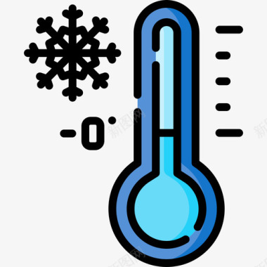 温度计冬季132线性颜色图标图标