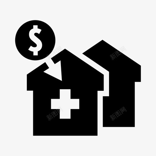投资房子改善图标svg_新图网 https://ixintu.com 房子 投资 改善 贵族化 重建 金钱