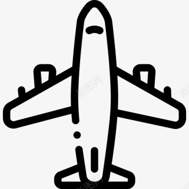 飞机车辆和运输3直线图标图标