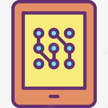 平板电脑人工智能54线性颜色图标图标