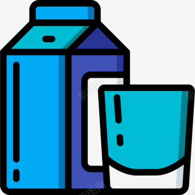 牛奶容器5线性颜色图标图标
