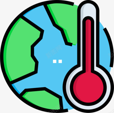 全球变暖地球母亲日8线性图标图标