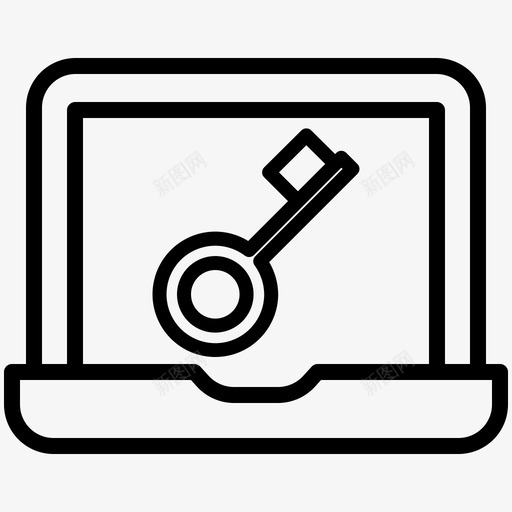 钥匙笔记本电脑图标svg_新图网 https://ixintu.com 电脑 笔记本 钥匙