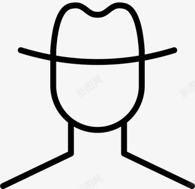 牛仔农夫帽子图标图标