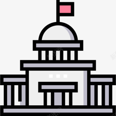 国会大厦投票选举11直线颜色图标图标