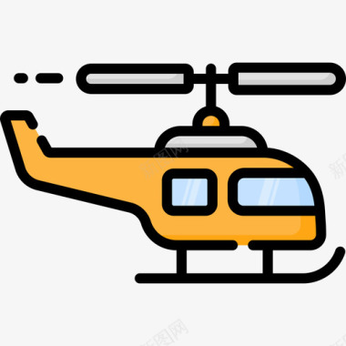 直升机北极29线性颜色图标图标