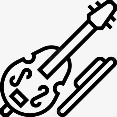 低音提琴乐器10线性图标图标