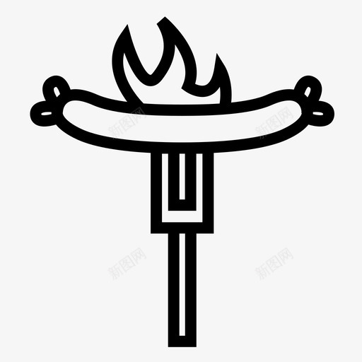 叉子烤肉热的图标svg_新图网 https://ixintu.com 叉子 烤肉 烧烤 热的 香肠
