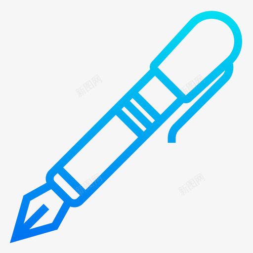 钢笔文具和办公室20渐变图标svg_新图网 https://ixintu.com 办公室 文具 渐变 钢笔