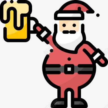 饮料圣诞老人1线性颜色图标图标
