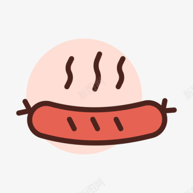 香肠烧烤29原色图标图标