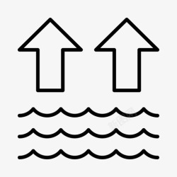 海平面上升海平面上升生态环境图标高清图片
