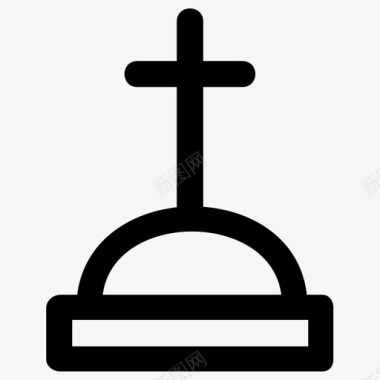 坟墓十字架死亡图标图标