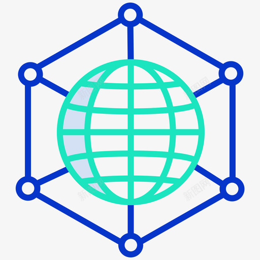 网络科学技术5轮廓颜色图标svg_新图网 https://ixintu.com 科学技术 网络 轮廓 颜色