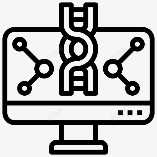 dna生物学计算机图标svg_新图网 https://ixintu.com 实验室 教育 生物学 电子 结构 计算机