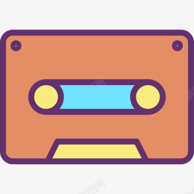 盒式磁带音乐111线性彩色图标图标