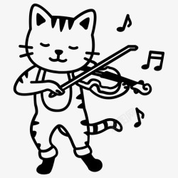 骗人猫小提琴小提琴手图标高清图片