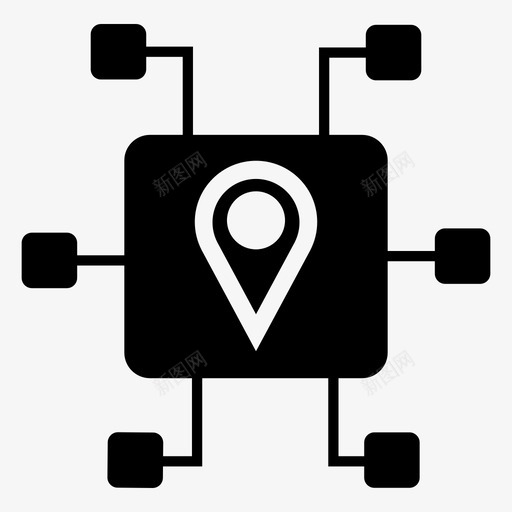 地点连接foursquare位置图标svg_新图网 https://ixintu.com 位置 地图 地点 媒体 社交 连接