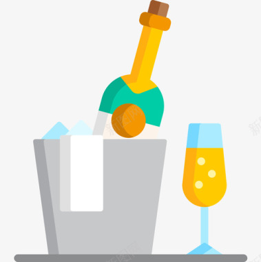 香槟207婚礼平的图标图标