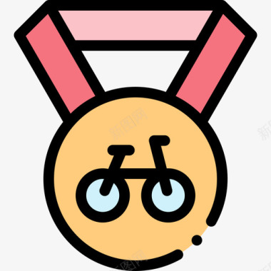 奖牌自行车赛10线颜色图标图标