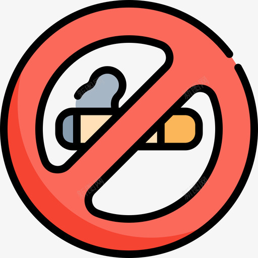 禁止吸烟健康57正色图标svg_新图网 https://ixintu.com 健康 吸烟 正色 禁止
