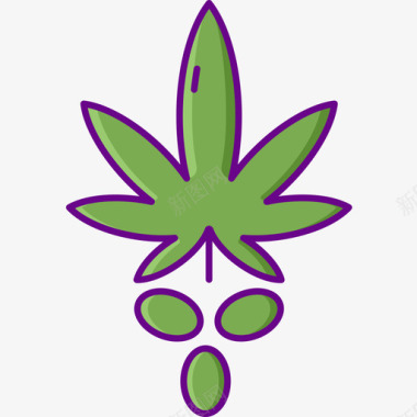 种子大麻4线状颜色图标图标
