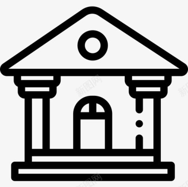 建筑与城市银行业73线性图标图标