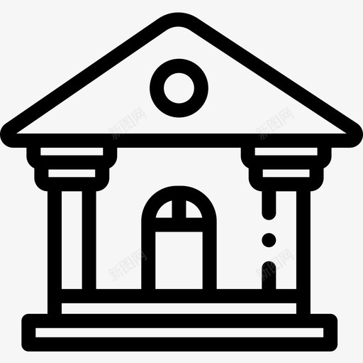 建筑与城市银行业73线性图标svg_新图网 https://ixintu.com 城市 建筑 线性 银行业