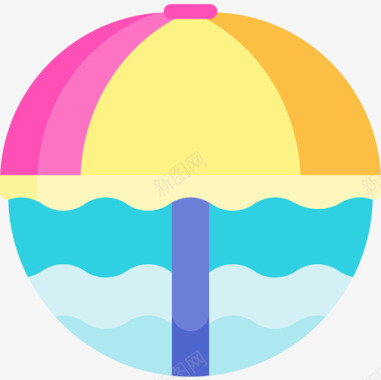 太阳伞游泳池19平坦图标图标