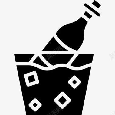 香槟酒柜派对和庆祝20铭文图标图标