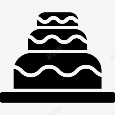 蛋糕甜点面包房固体图标图标
