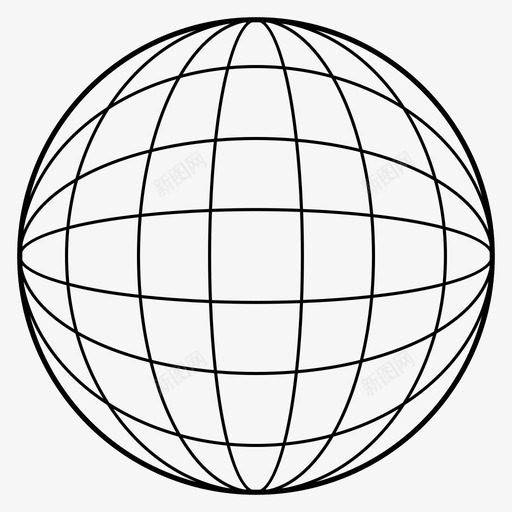 球体几何形状图标svg_新图网 https://ixintu.com 几何 形状 球体 线框