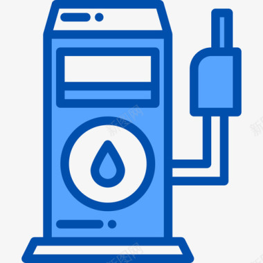 加油站能源生态4蓝色图标图标