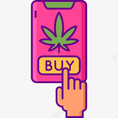 网上商店大麻4线性颜色图标图标
