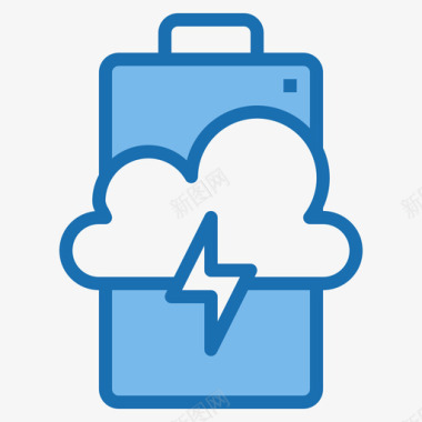 云存储电池1蓝色图标图标