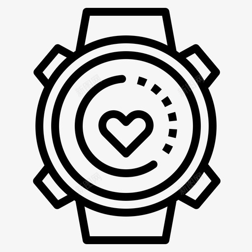 手表心脏运动图标svg_新图网 https://ixintu.com 心脏 手表 时间 跑步 运动