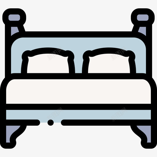 床床和早餐30线性颜色图标svg_新图网 https://ixintu.com 早餐 线性 颜色