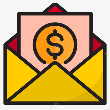电子邮件财务30线颜色图标图标