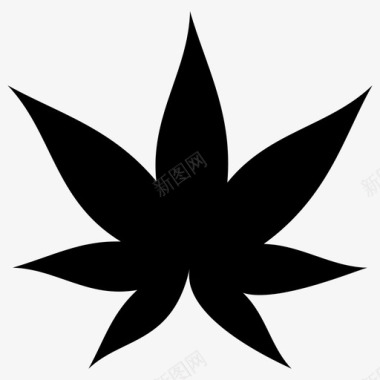 野草大麻大麻和大麻叶雕文图标图标