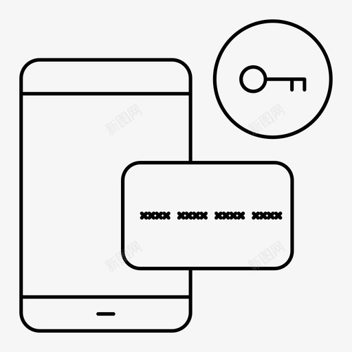智能手机和信用卡打开信用卡钥匙图标svg_新图网 https://ixintu.com 信用卡 四季 手机 打开 智能 解锁 金融 钥匙