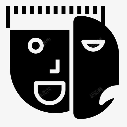 戏剧表演面具图标svg_新图网 https://ixintu.com 学习 微笑 悲伤 戏剧 扎实 科目 表演 面具