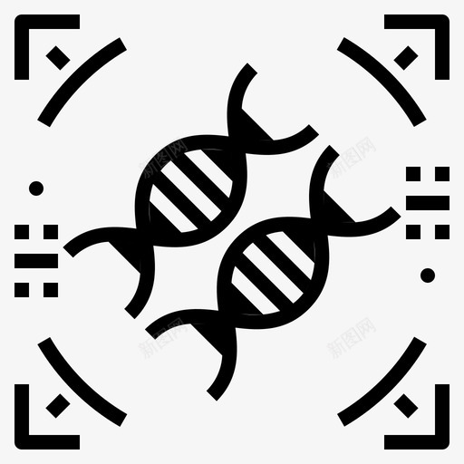 Dna链生物识别固体图标svg_新图网 https://ixintu.com Dna 固体 生物识别