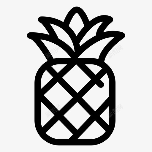 菠萝食品天然图标svg_新图网 https://ixintu.com 天然 有机 菠萝 食品
