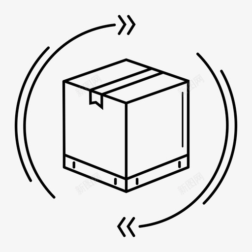 包裹退回盒子递送图标svg_新图网 https://ixintu.com 包裹 物流 盒子 退回 递送