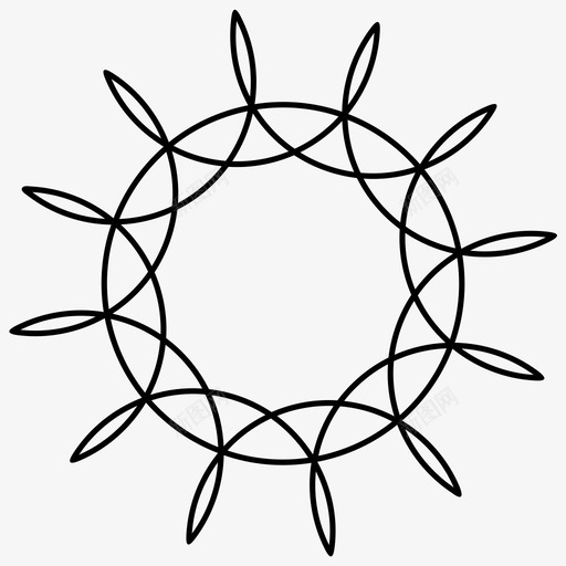 几何花抽象图案几何图标svg_新图网 https://ixintu.com 几何 图案 对称 抽象 螺旋 装饰