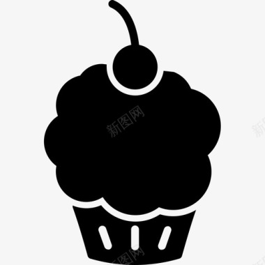 纸杯蛋糕甜点面包房固体图标图标